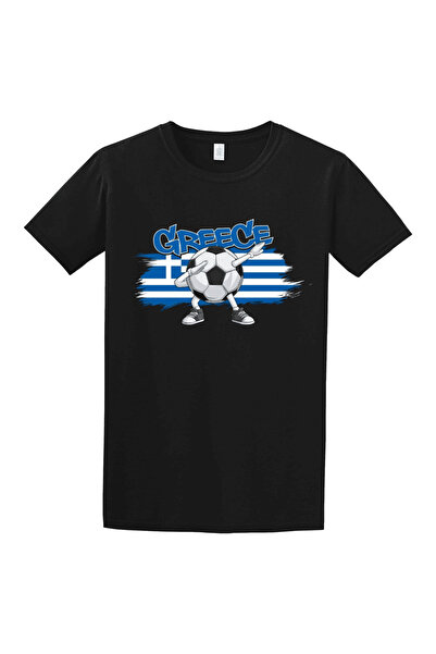 GILDAN Παιδικό Μπλουζάκι Ποδοσφαίρου Ελλάδας - ΜΑΥΡΟ, 14 ετών