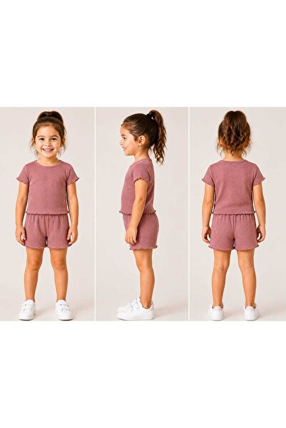 CINARIUM Girl's Casual Shorts T-Shirt Top and Bottom 2-Piece Set 2-8 Years Old