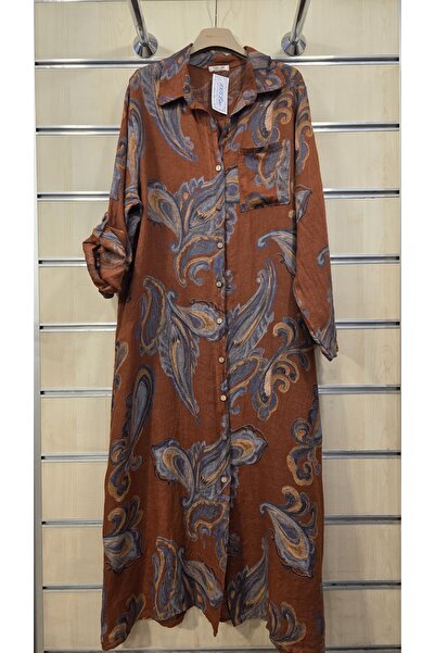 Park Moda Italian Linen Dress Long Sleeve Shawl Pattern