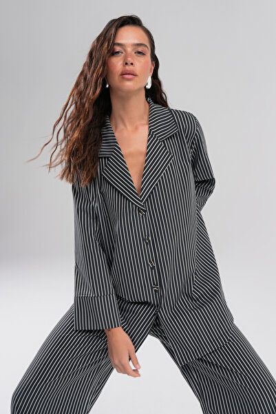 tugfashion Navy Line Voyage Gömlek Siyah