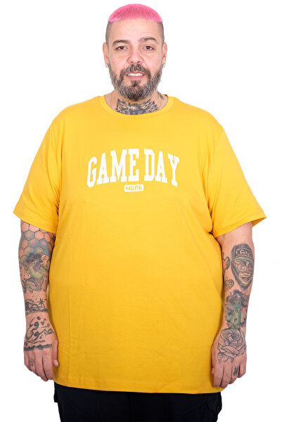 ModeXL Mode XL Large Size Men's Gameday Crew Neck T-Shirt U26102 Mustard
