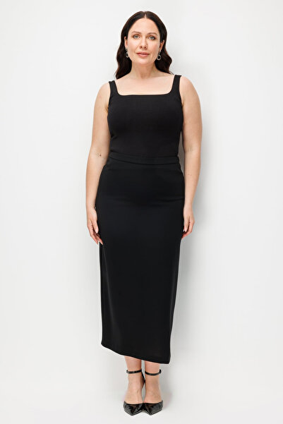 Ekol Slit Detailed Maxi Crepe Skirt