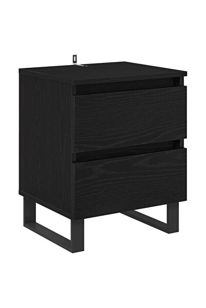 vidaxl Dulap de noapte Stejar Negru 40 x 35 x 50 cm Lemn compozit
