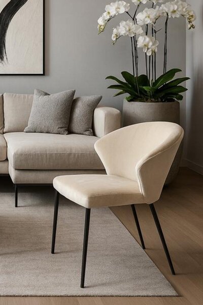 Sophia Andy Arena Armchair, upholstered, cream, 58 x 54.5 x 81 cm