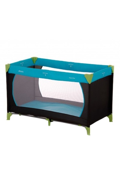 HAUCK Dream'n Play Waterblue Cot, Turquoise/Navy Blue