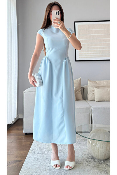 My Blog Rochie albastră cu talie marcată - 5092