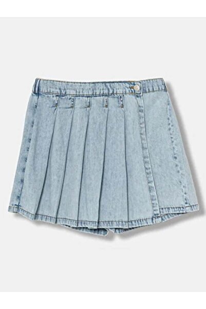 United Colors of Benetton Girl's Logo Embroidery Detailed Pleated Short Skirt...