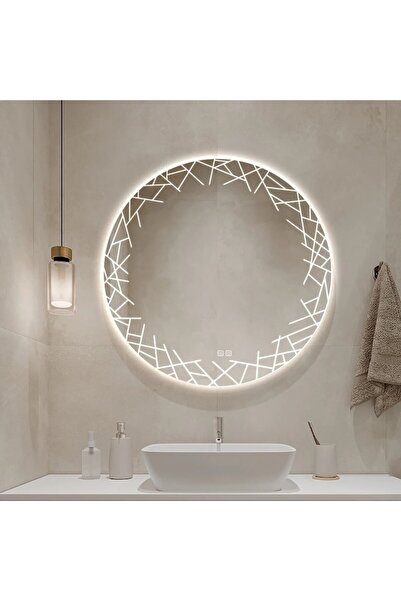 OEM Oglindă de baie cu LED, D 80cm, Funcție anti-aburire, Buton tactil, Regla...