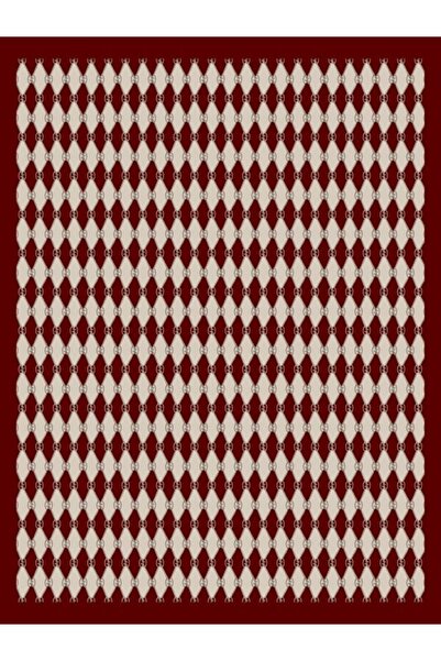 Beyaz İpek Soft Scarf 1001-Burgundy/White