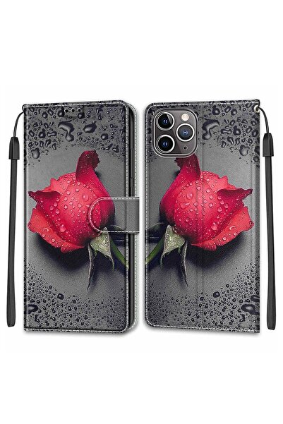 sscase Water and Roses Θήκη Πορτοφόλι Black Water Rose (Apple iPhone 11 Pro Max)