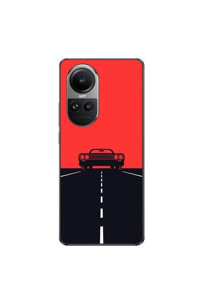 OEM Husa compatibila cu Oppo Reno10 5G Silicon Gel Tpu Model Red Sky Muscle Car