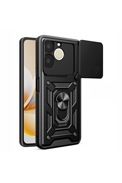 sscase Rotary Camera Lid Σκληρή Θήκη με Δαχτυλίδι Black (Realme Note 70T 4G)