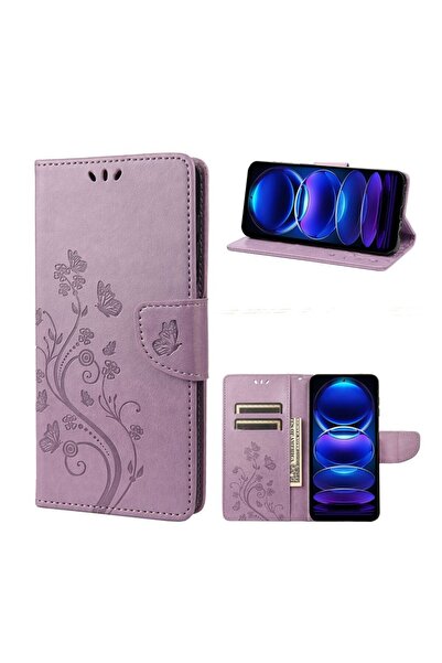 sscase Butterfly Flower Θήκη Πορτοφόλι Light Purple (Xiaomi Redmi Note 12 5G/...