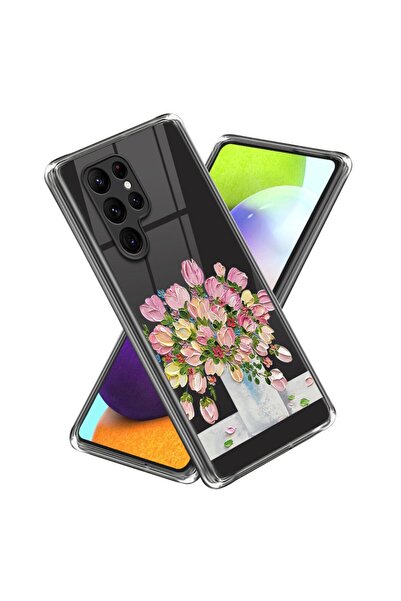 sscase Drawing Pattern Θήκη Σιλικόνης Pink Flower (Samsung Galaxy S24 Ultra 5G)