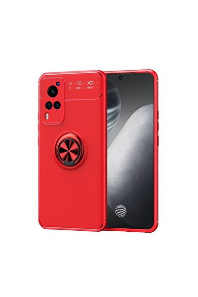 sscase Solid Color θήκη Σιλικόνης με Δαχτυλίδι Red+Red (Vivo X60 Pro 5G)