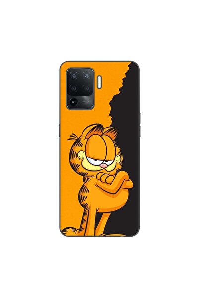 OEM Калъф, съвместим с Oppo Reno5 Lite, силиконов гел TPU модел Гарфийлд, чер...