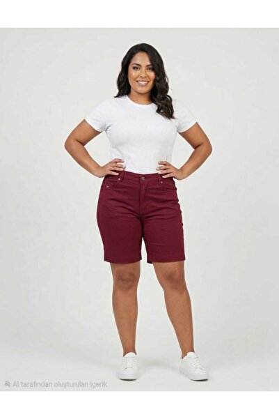 EYLÜLXXL Women's Gabardine Colorful Shorts