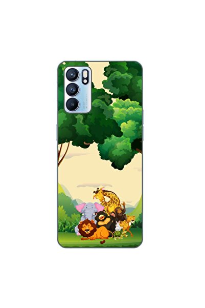 OEM Husa compatibila cu Oppo Reno6 5G Silicon Gel Tpu Model Jungla cu Animale