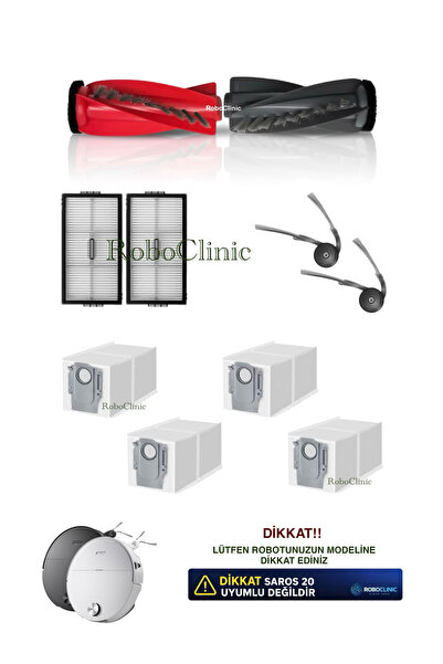 Roboclinic كيس غبار بديل متوافق مع مكنسة روبوروك ساروس 20 سونيك الروبوتية، فر...