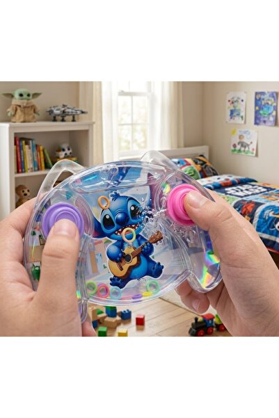 Kuzey Tacı Stitch Tasarımlı Sulu Elde Oyun Konsolu Nostaljik Mini Atari Çocuk...