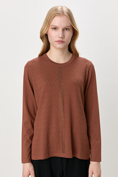 Nihan Plus Size Rayon Sweater - Brown