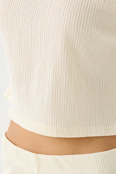 C&City Comfort Dokulu Natural Pijama Takım 9160 Beyaz