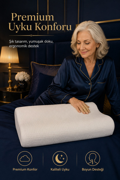 EpiRelax Yaşlılar İçin Ortopedik Visco Yastık – Boyun Destekli Rahat ve Konforlu Uyku Yastığı