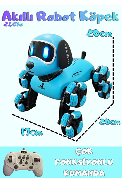 Boratila Toys Akıllı Robot Köpek 360 Derece Dönebilen Çok Fonksiyonlu Uzaktan...