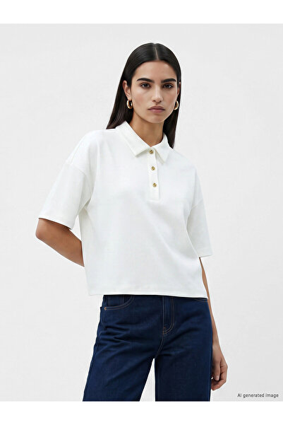LC Waikiki Nevavm Women's Polo Neck T-Shirt with a Difference