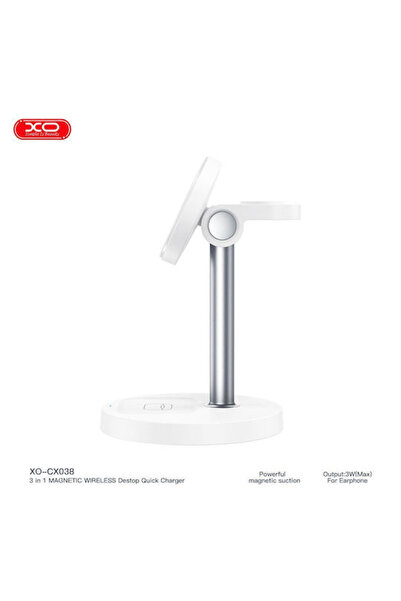 Xo Ασύρματος Φορτιστής (Qi Pad) 15W Λευκός (CX038)
