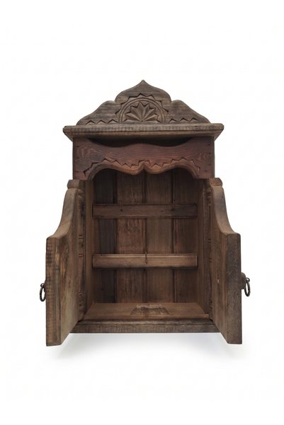 meandme Wooden Hand-Carved Key Holder with Lid Entrance Hall Type Multi-Purpose Key Box