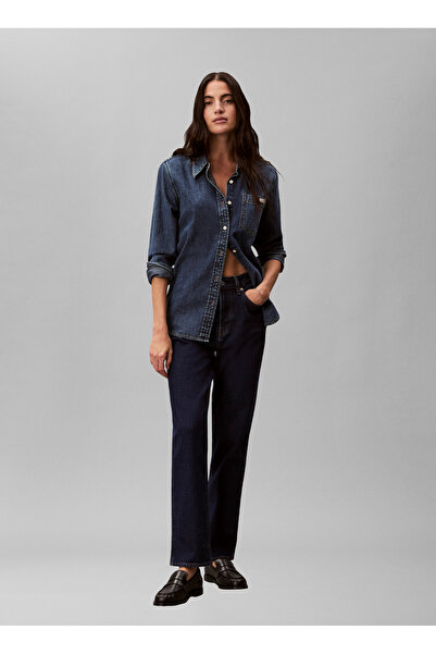Calvin Klein Jeans Lacivert Kadın Denim Pantolon ARCHIVE HR SLIM TRUE INDIGO
