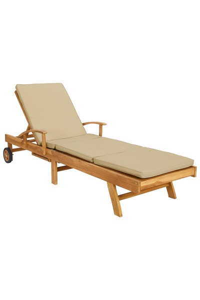 vidaxl Șezlong 100% poliester solid-teak
