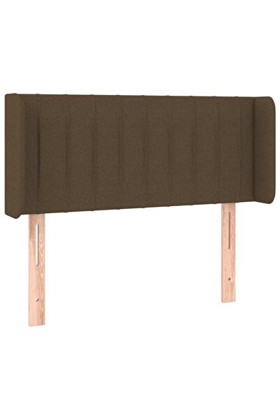 vidaxl Dark brown headboard with wings 103x16x78/88 cm textile