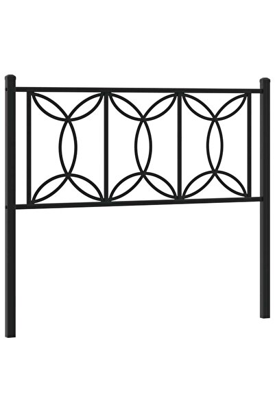 vidaxl Metal replacement headboard, black, 107 cm