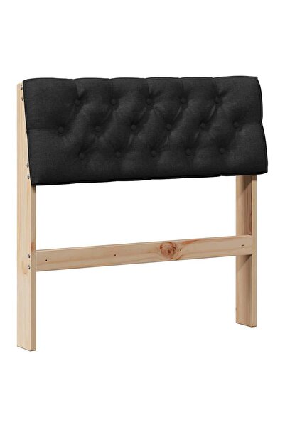 vidaxl Tăblie tapițată Negru 75 cm Lemn de pin masiv