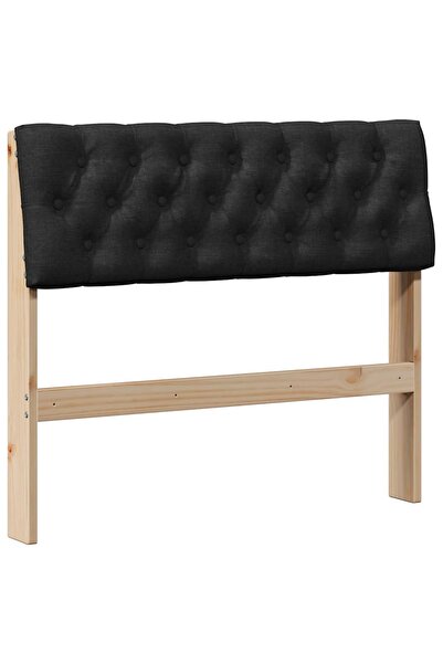 vidaxl Tăblie tapițată Negru 90 cm Lemn de pin masiv