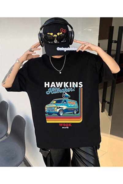 Minga London Tricou supradimensionat cu imprimeu Hawkins