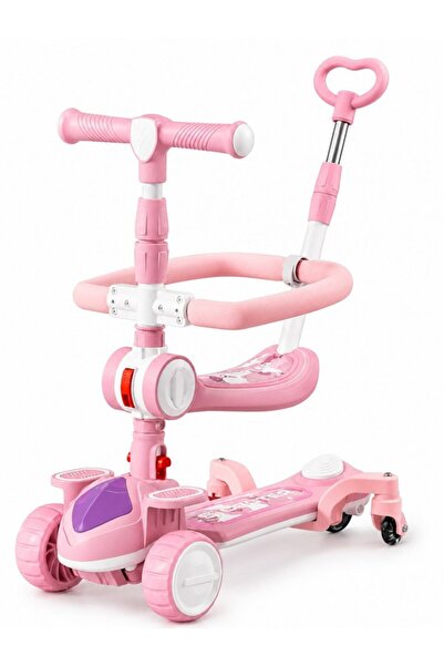 Nichiduta Multifunctional 4 in 1 scooter for children Pink, foldable, 360 swi...