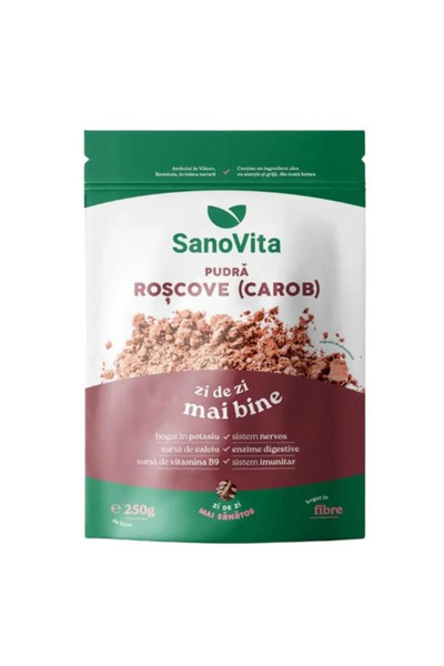 Sano Vita Pudra de Roscove (Karob) - SanoVita Zipper, 250 g