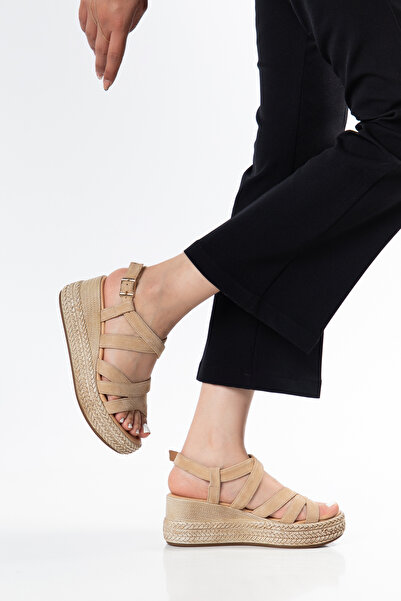Elile Shoes Hakiki Deri Yumuşak Tabanlı 34-35 ten 41 'e Kadar Dolgu Topuk San...