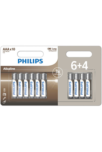 Philips LR03A10BP/GRS Αλκαλικές μπαταρίες υψηλής απόδοσης 10 τμχ AAA