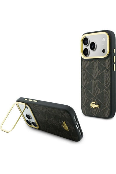 Lacoste Θήκη Blend με Βάση Στήριξης Μεταλλικό Καφέ (iPhone 17 Pro Max) Κωδικό...