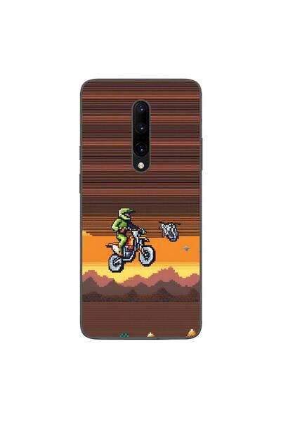 OEM Husa compatibila cu OnePlus 7 Pro Silicon Gel Tpu Model Pixel Art Motorcross