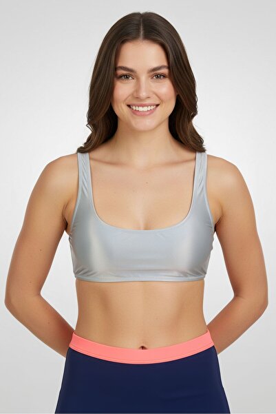 Don't Call Me Jennyfer Women Padded Plain Bikini Top, Grey
