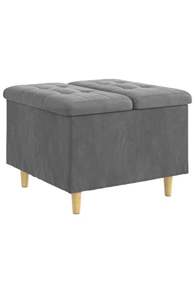 vidaxl Ottomană de depozitare Gri închis 60 x 60 x 45 cm Catifea