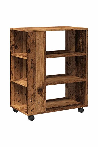 vidaxl Wardrobe with wheels, old wood, 60x35x75 cm, processed wood