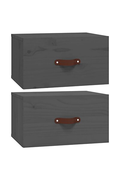vidaxl Noptiere de perete, 2 buc., gri, 40x29,5x22 cm
