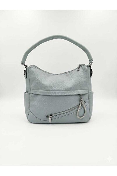 OEM Geantă bleu din piele ecologică cu mâner și crossbody – 28×35 cm