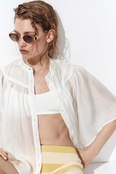 H&M Kelebek Kollu Bluz